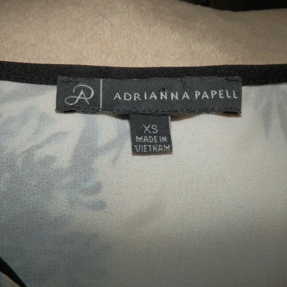 ADRIANNA PAPELL Blue/White/Black Sleeveless Dress - Picture 8 of 8